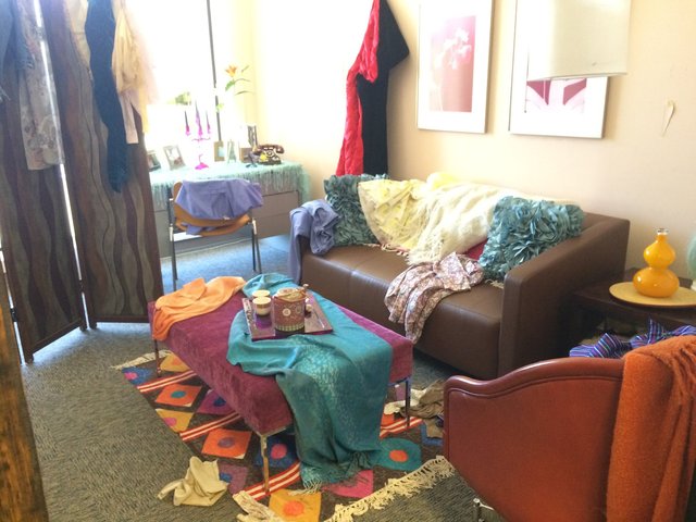"Lynn Williams" dressing room Set: One of many fictional behind the scenes sets we created.