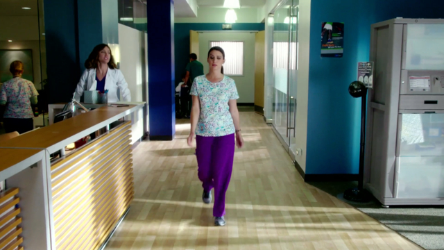 Nurse Beth making rounds.