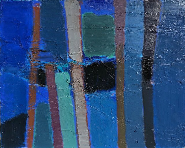 'Verticals V' 40x50cm oil/canvas on cardboard 2018