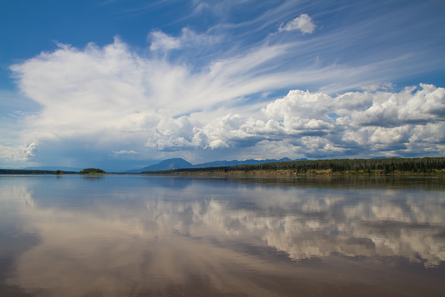 View of the Nahanni Butte and the Liard River