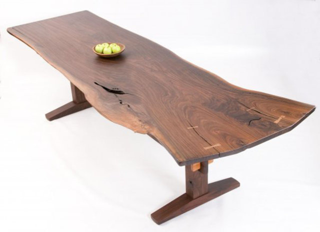 Black walnut dining table, collaboration with craftsmen David Stine