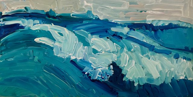 Lost at Sea Wave #11, Acrylic on Panel, 12 x 24 in.
