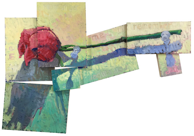 Remember Me, 2018, Acrylic on wood panels, 71.5 x 46.5 in.