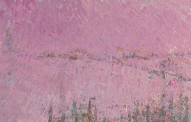 Snowing and Snow Fields, 2015, Acrylic On Canvas, 30 x 44 in.