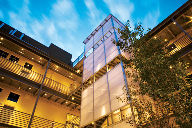 Triangle Park Lofts, Willits Town Center - Interior Courtyard and Stair Tower