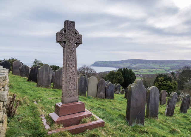 A Celtic cross in the churchyard of Old St Stephen's Church, Fylingdales