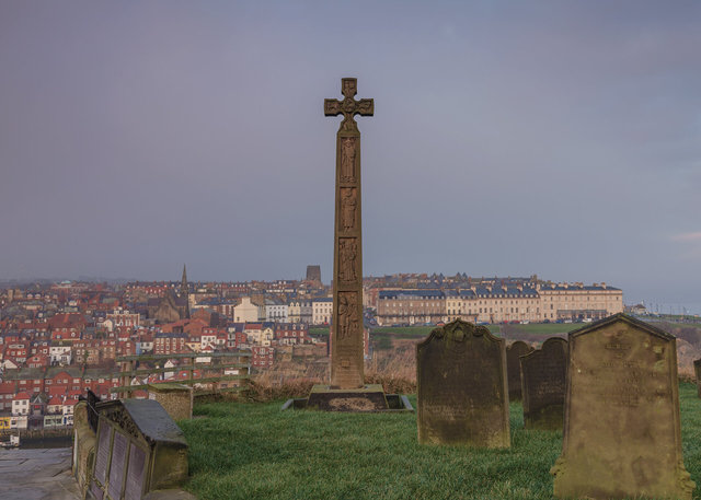 Cædmon's Cross at the top of the 199 steps