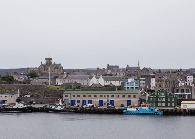 Lerwick's waterfront and Fort Charlotte