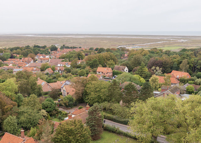 View from top of St Nicholas Church tower, Blakeney