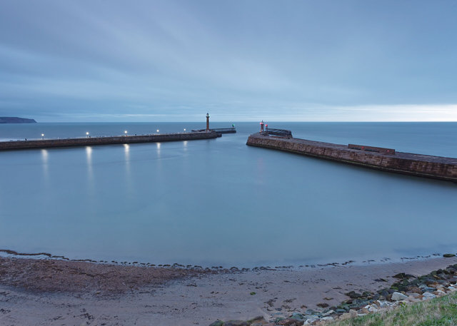 Whitby Piers seen from Tate Hill Beach