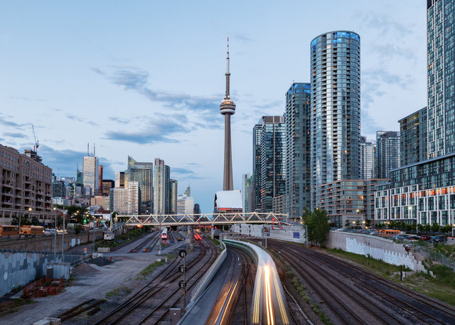 CN Tower from the Bathurst Street Bridge