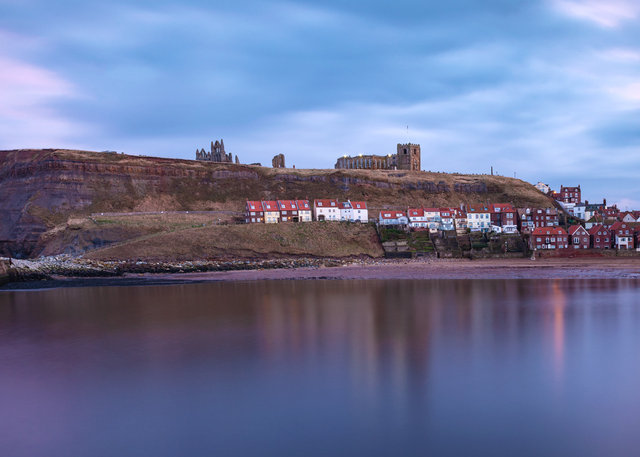 East Cliff with Whitby Abbey and St Mary's Church