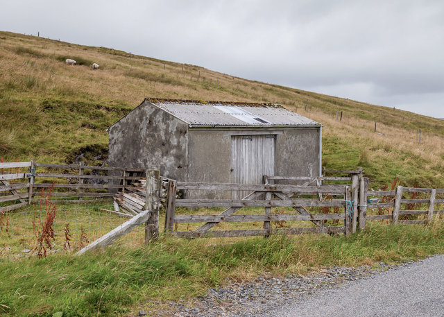Farm hut in moorland near Bigton