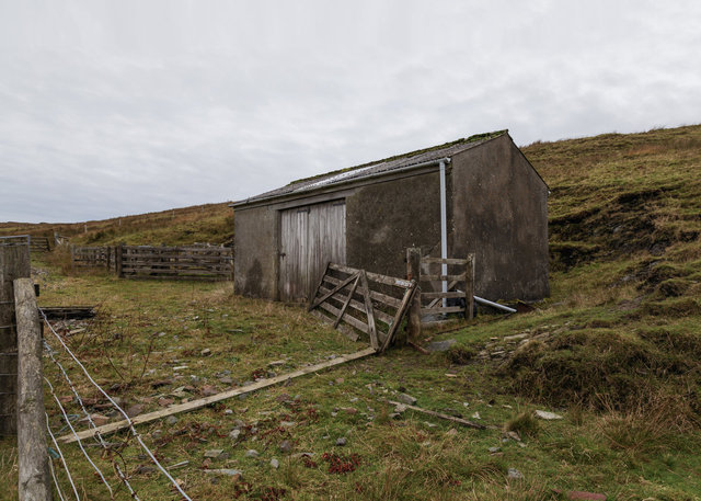 Farm hut in moorland near Bigton