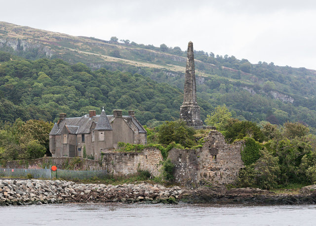 Dunglass Castle and the Henry Bell Monument