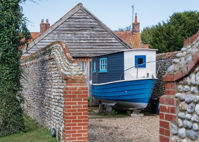 House and boat, Cley-next-the-Sea