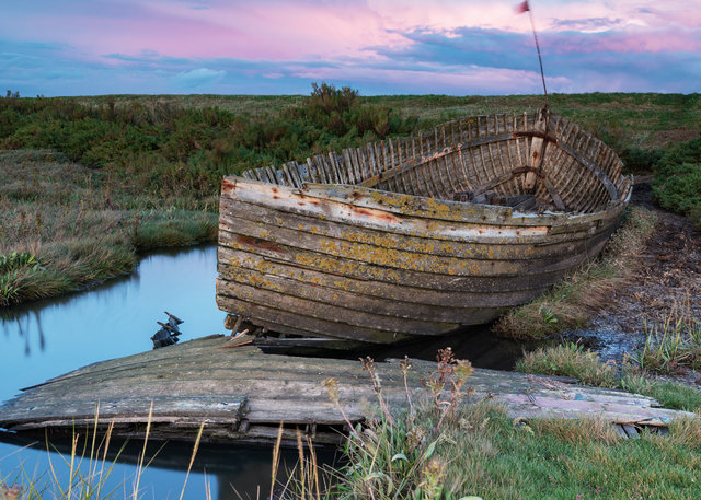 Old wreck on the marshes, Blakeney