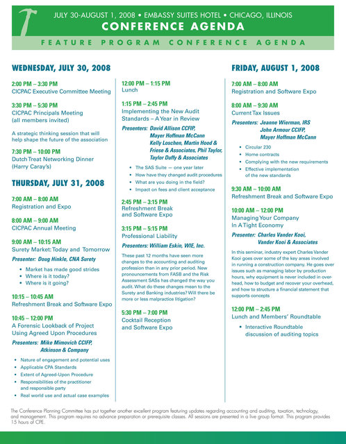 2008 CICPAC Conference Brochure