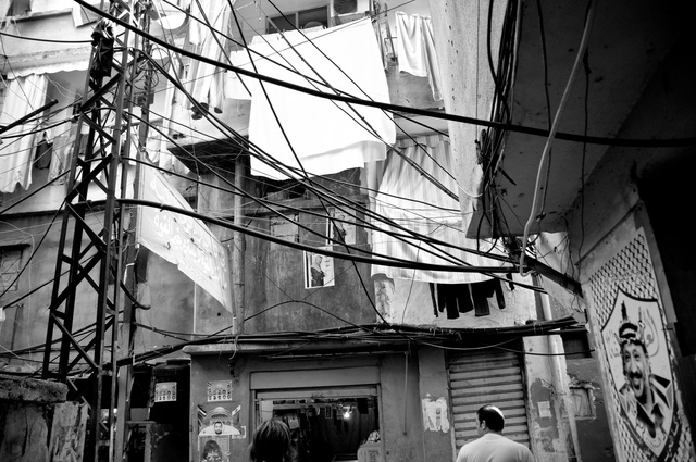 Houses in Chatila, with Arafat's portrait