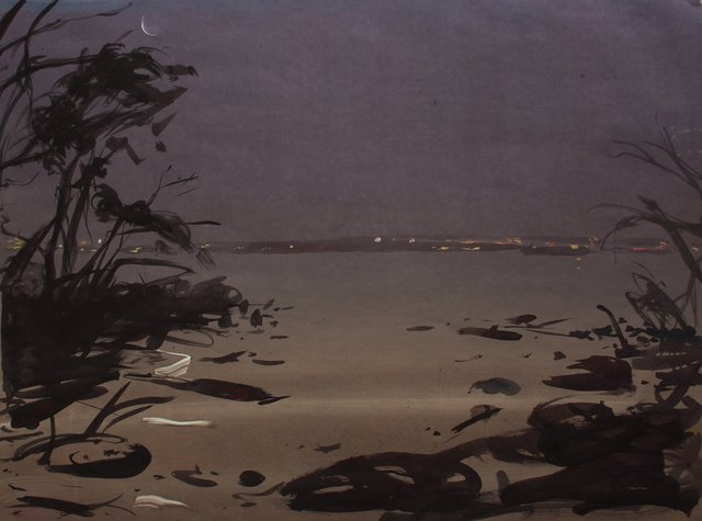 Moonlight Pier 22 x 29"