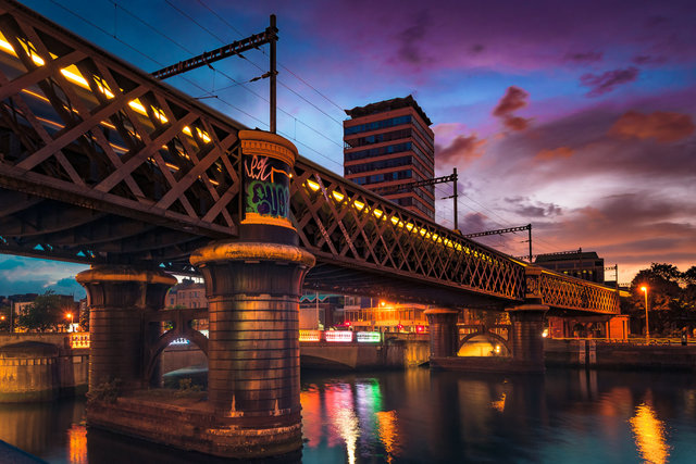 Railway Bridge Over The River Liffey