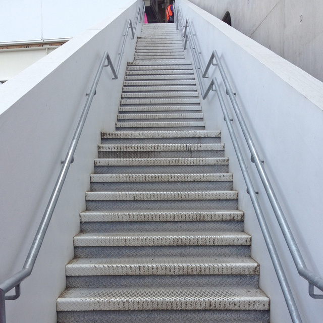 Guarding a staircase, Olympic Park, 2012