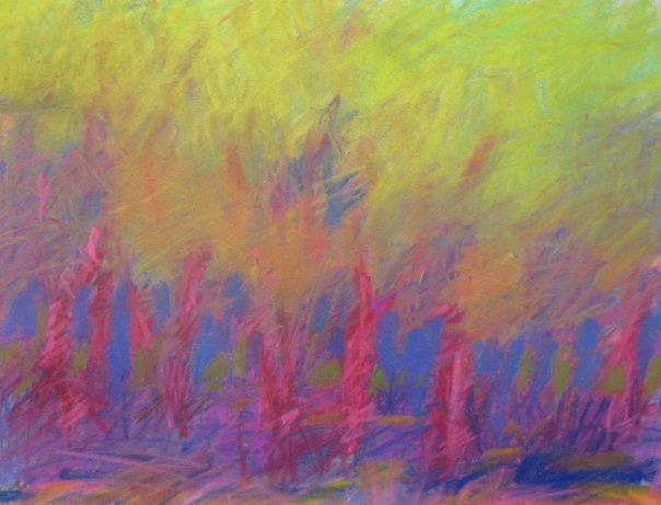 Trees Study, 2014, Pastel on paper, 11.5 x 9