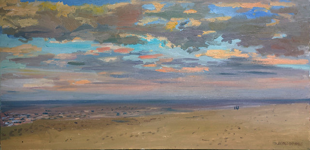 Zachód słońca 100x50 olej płótno 2015