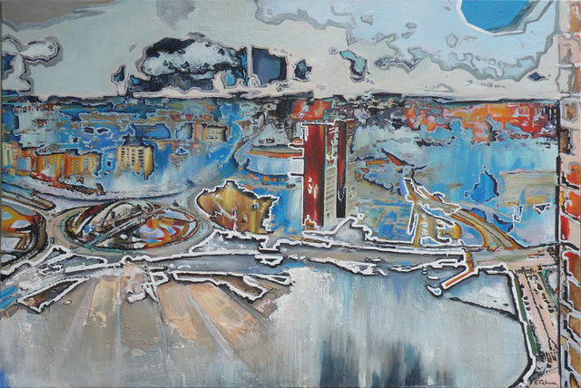 Rondo 02, akryl na płótnie, 100x70,