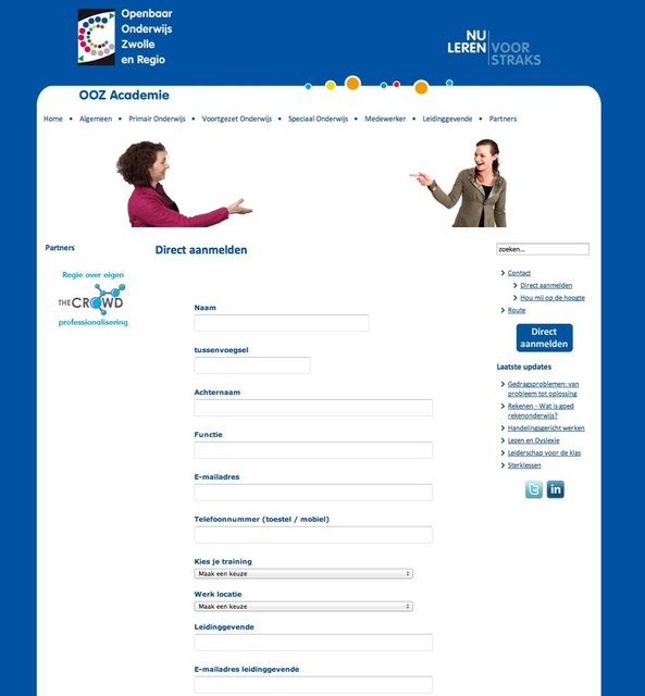 OOZ Academie online formulier
