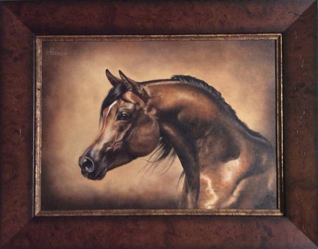 Ogier arabski Maran 43x33 olej deska