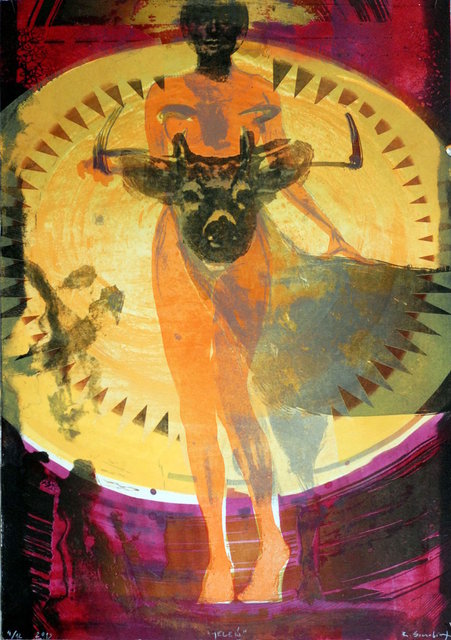 Jeleń, litografia 77x107 2013