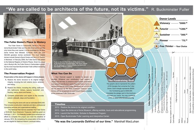 Brochure inside for The Fuller Dome Home Preservation Project