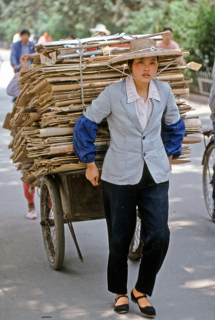 Girl carry cardboard China 1-03.jpg