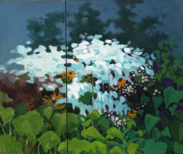 Wiosną za oknem (dyptyk) 80x60 i 80x35