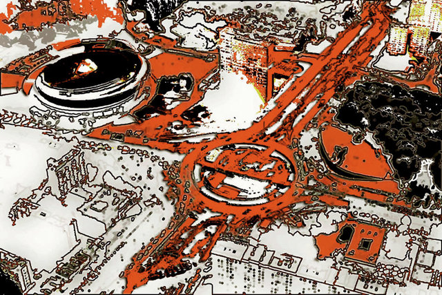Rondo 01, akryl na płótnie, 90x60,