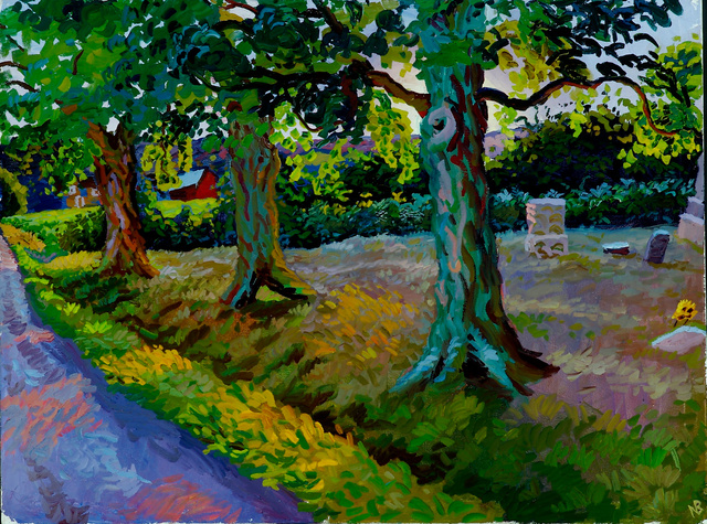 Cemetery near Ithaca, NY, 36 x 46" sold