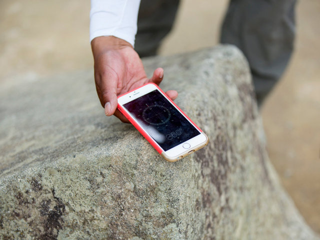this rock was carved to point east, west, north and south