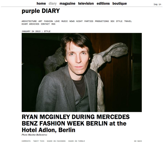 purple DIARY   RYAN MCGINLEY DURING MERCEDES BENZ FASHION WEEK BERLIN at the Hotel Adlon  Berlin.jpg