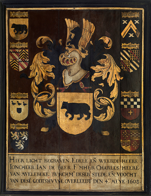 Weapon board of Jan de Beer (+1608),anonymous