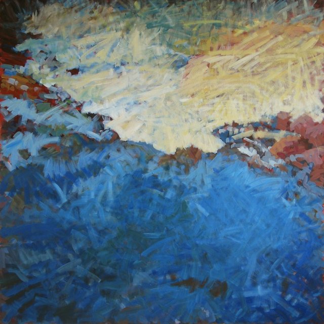 Changing Water at Avalanche Creek, 2013, Acrylic on Canvas, 72 x 72 in.