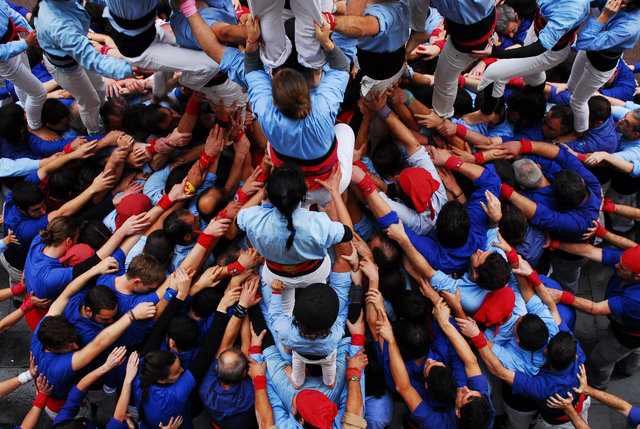 Human Towers.Castellers de Poble sec