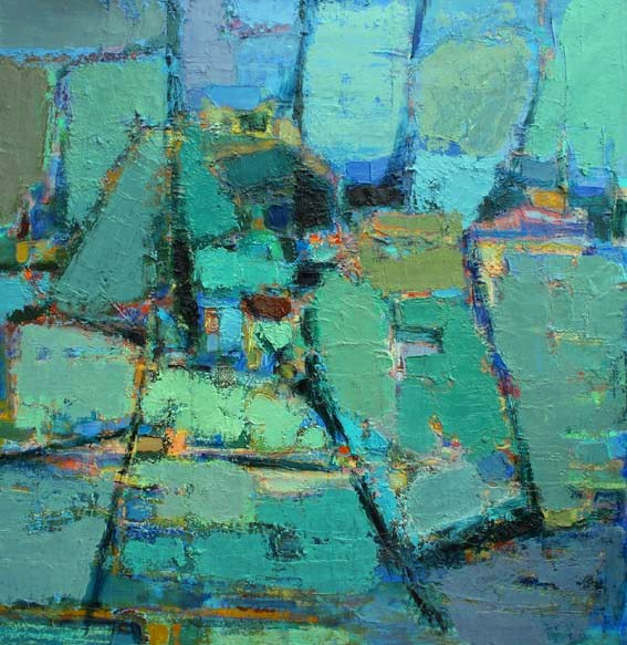 'Fields from above' oil on canvas 90X90cm 2008