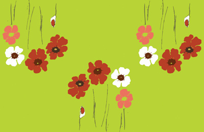 ACO01NAPPERONS COQUELICOTS FOND VERT .tif