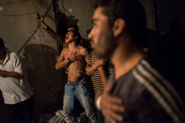 Mahdi Mohseni, 17, with his injured breast, on the Day of Ashura
