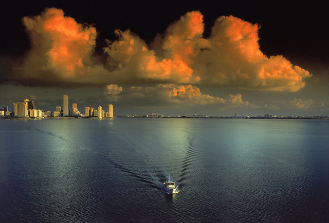 Miami from Key Biscayne Bridge<br>Kodachrome