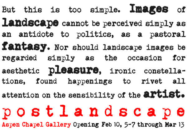 Invitation 'postlandscape', 2016, printed card, 4.25 x 6 in.