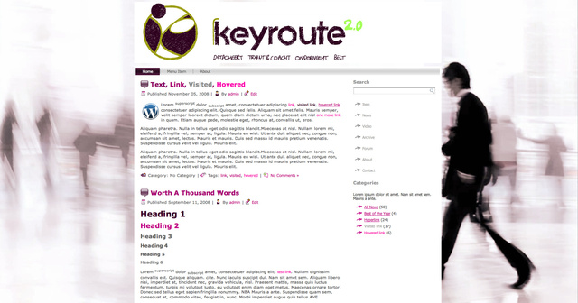 Template design for Keyroute in Wordpress