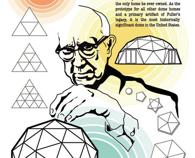 Illustration of Buckminster Fuller