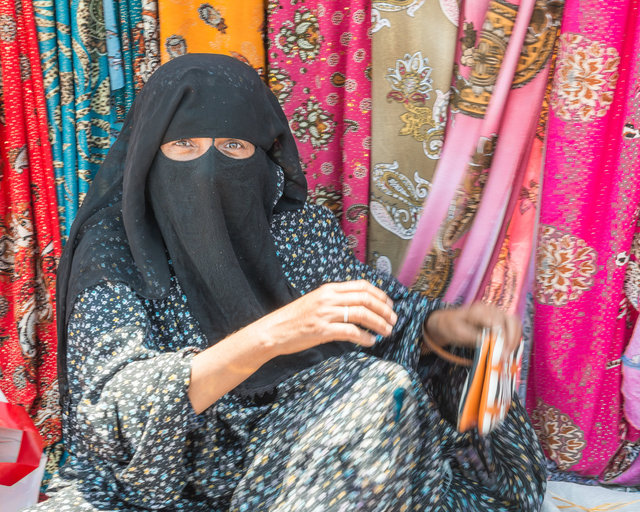 Bandari woman, Market in Minab, S Iran.